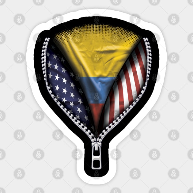 Colombian Flag  Colombia Flag American Flag Zip Down - Gift for Colombian From Colombia Sticker by Country Flags